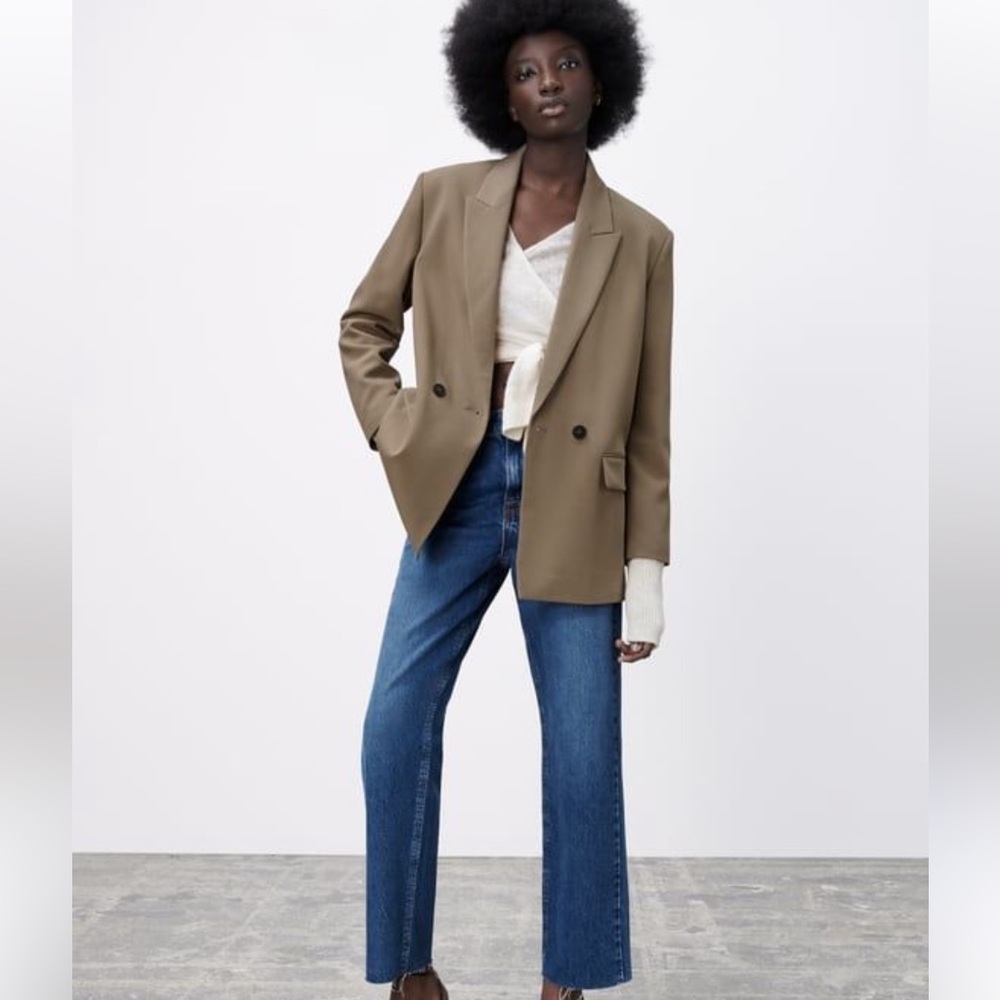 Zara Oversized Blazer in Khaki Size XL